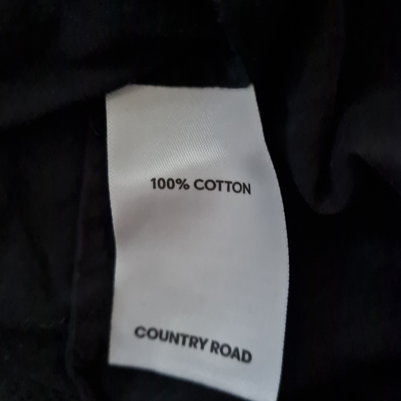 Women's size L 'COUNTRY ROAD' Gorgeous black frill sleeve cotton top - AS NEW - Picture 7 of 7
